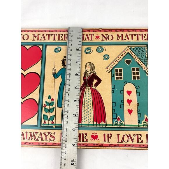 VTG No Matter What, No Matter Where LOVE Wooden Wall Decor Plaque Unique - Picture 3 of 10
